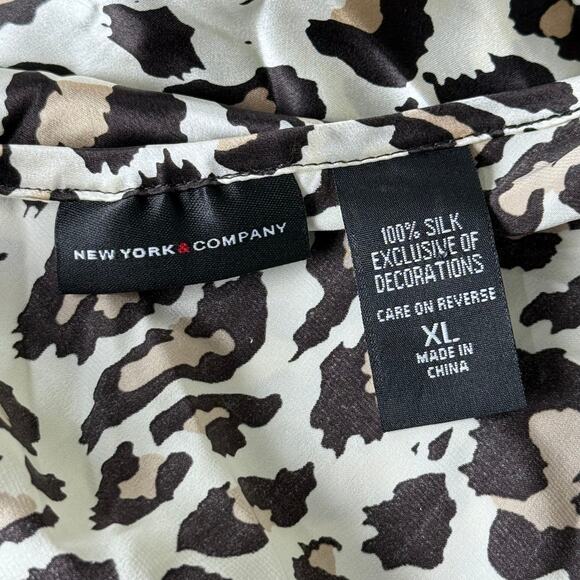 Vintage 90s Y2k Silk Leopard Beaded Floral Skirt Sexy Gyaru Trashy McBling XL - Picture 5 of 6